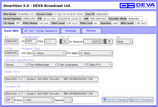 Deva Broadcast SmartGen 5.0 RDS Encoder (gebruikt)